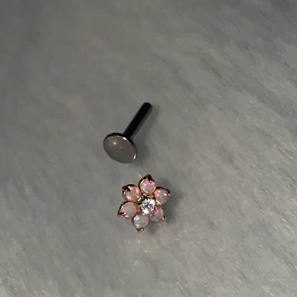 Genuine Gold Opal Earring (tragus, lobe, flat helix, etc)